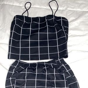 tank top and skirt outfit